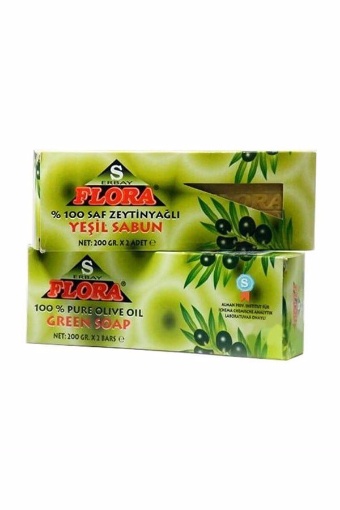 Flora Zeytinyağlı Yeşil Sabun 2x200 Gr resmi