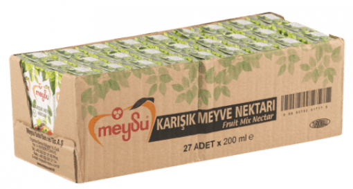 [Kutu] Meysu Karışık Meyve Nektarı Koli 200 ml (27'li Paket) resmi