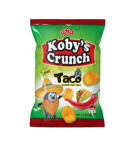 Afia Koby's Crunch Taco Aromalı Mısır Cips 50 Gr resmi