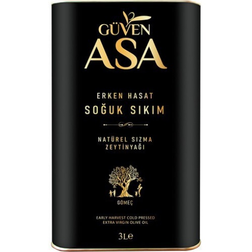 Güven Asa Erken Hasat Soğuk Sıkım Zeytinyağı Teneke 3 Lt resmi