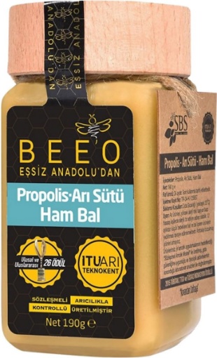 Beeo Propolis + Arı Sütü + Ham Bal Yetişkinler için 190 Gr resmi