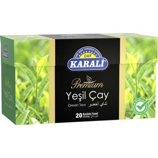 Karali Yeşilçay Bardak Poşet Çay (20'li Paket) resmi