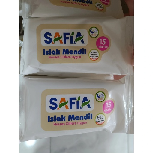 Safia Cep Tipi Islak Mendil (15'li Paket) resmi