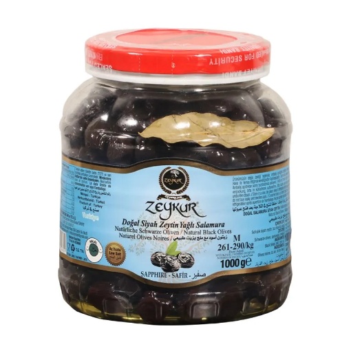 Zeykur Safir Yağlı Salamura Siyah Zeytin Az Tuzlu Pet 1 Kg resmi