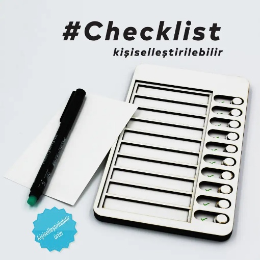 Kişiye Özel Checklist Kontrol Listesi Yapılacaklar Listesi Eğitici Ürün resmi