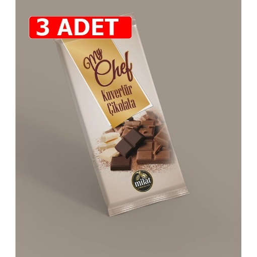 [Kampanya] Milat My Chef Fildişi Kuvertür Çikolata 200 Gr  (3 Adet) resmi